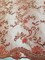 1 Yard Red Metallic Flowers Sequins Mesh Lace Fabric for Tablecloths and Costumes